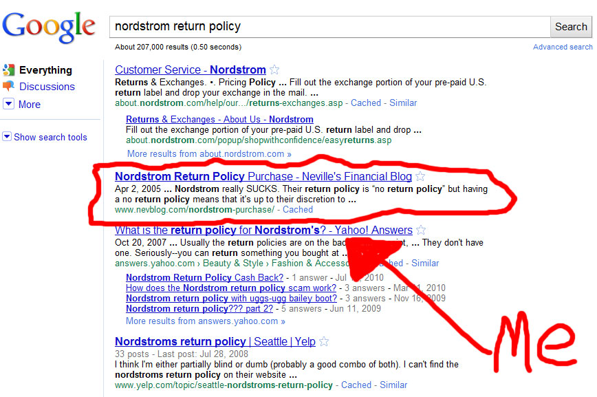 Nordstrom Return Policy Traffic and Hilarity - Neville's Financial ...