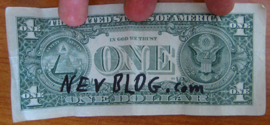 Illegally writing on money
