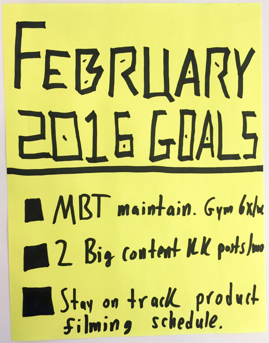 february 2016 goals