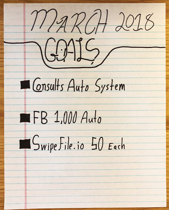 march 2018 goals